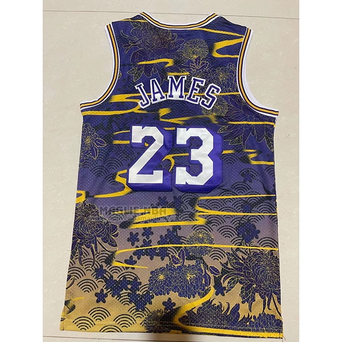 Maglia
 Lebron James NO 23 Los Angeles Lakers Mitchell & Ness Lunar New Year Viola
